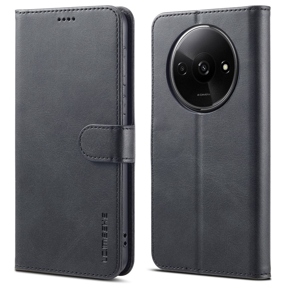 LC.IMEEKE For Xiaomi Redmi A3 / Poco C61 4G Case Calf Texture Flip Stand Shockproof Phone Cover