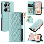 For Xiaomi Redmi Note 13 Pro 4G / Poco M6 Pro 4G Magnetic Phone Case Leather Rhombus Grid Stand Cover