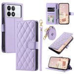 For Xiaomi Redmi K70E 5G / Poco X6 Pro 5G Leather Case Rhombus Grid Wallet Crossbody Phone Cover