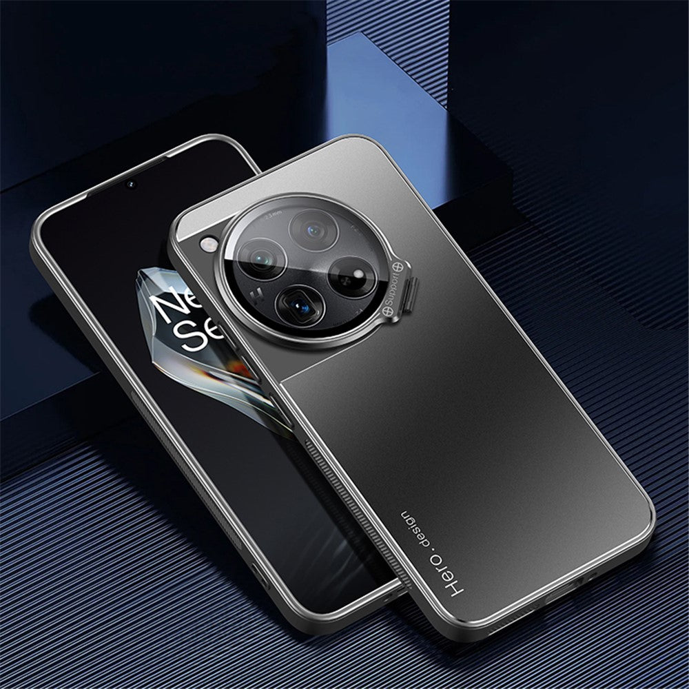 OnePlus 12 5G-skal med linsstativ, stötsäkert PC+TPU-mobilskal