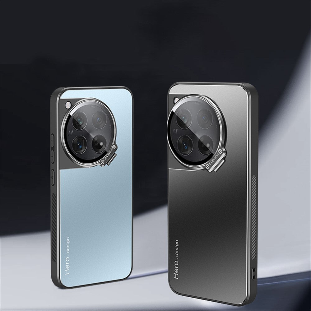 OnePlus 12 5G-skal med linsstativ, stötsäkert PC+TPU-mobilskal
