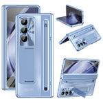 Til Samsung Galaxy Z Fold6 5G Kickstand-cover Hængsel-PC Telefoncover med hærdet glasfilm/stylus