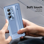 Til Samsung Galaxy Z Fold6 5G Kickstand-cover Hængsel-PC Telefoncover med hærdet glasfilm/stylus