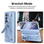 Til Samsung Galaxy Z Fold6 5G Kickstand-cover Hængsel-PC Telefoncover med hærdet glasfilm/stylus