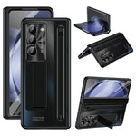 Til Samsung Galaxy Z Fold6 5G Kickstand-cover Hængsel-PC Telefoncover med hærdet glasfilm/stylus