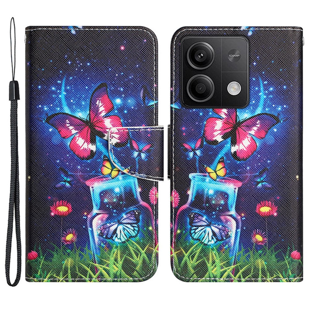 For Xiaomi Redmi Note 13 5G Case PU Leather Magnetic Clasp Pattern Printing Phone Cover