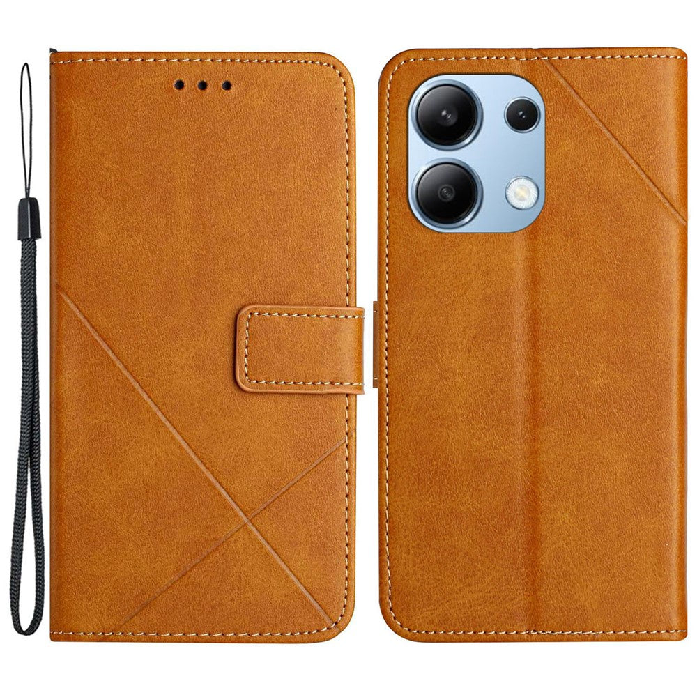 For Xiaomi Redmi Note 13 4G Case Leather Wallet Line Pattern Phone Cover
