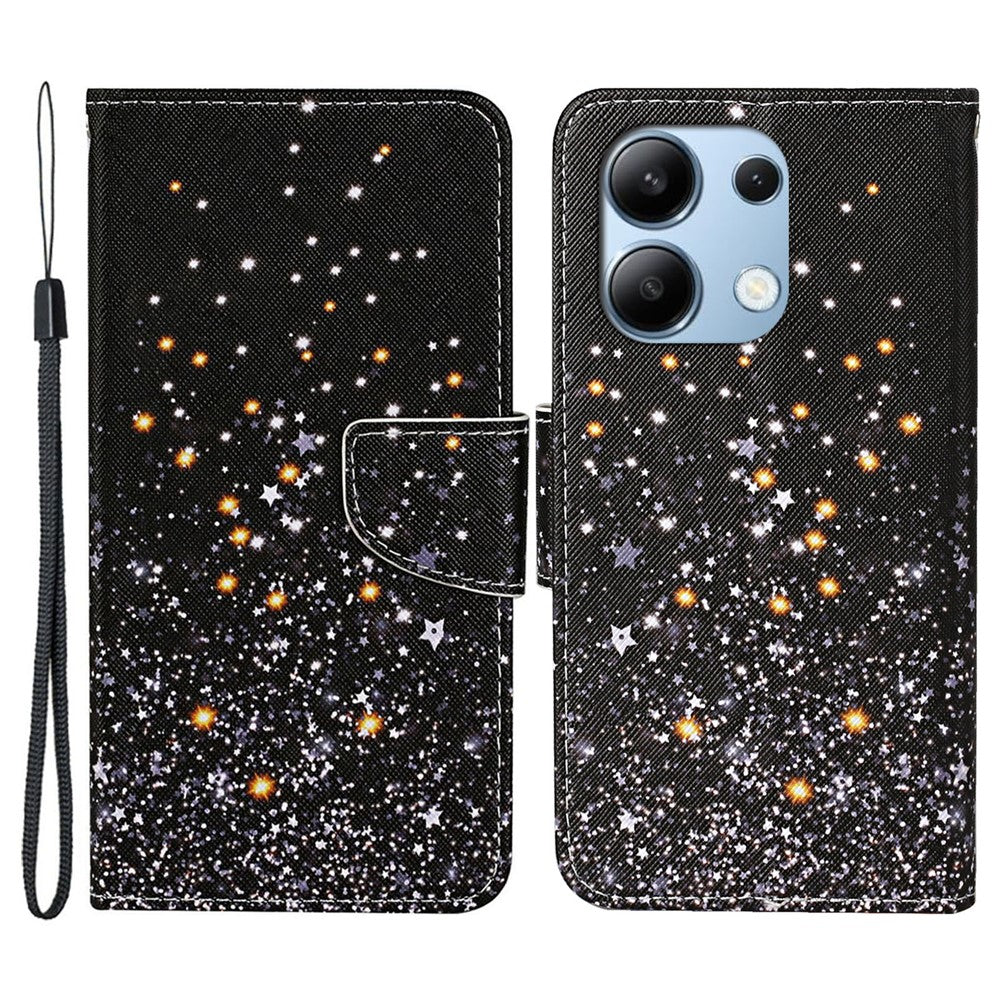 For Xiaomi Redmi Note 13 4G Case PU Leather Stand Wallet Phone Cover Pattern Printing