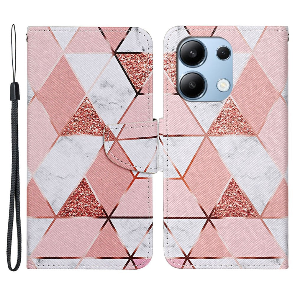 For Xiaomi Redmi Note 13 4G Case PU Leather Stand Wallet Phone Cover Pattern Printing