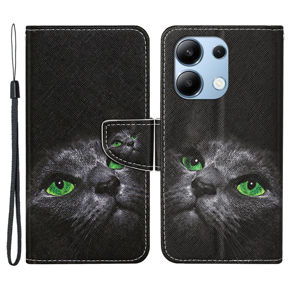 For Xiaomi Redmi Note 13 4G Case PU Leather Stand Wallet Phone Cover Pattern Printing