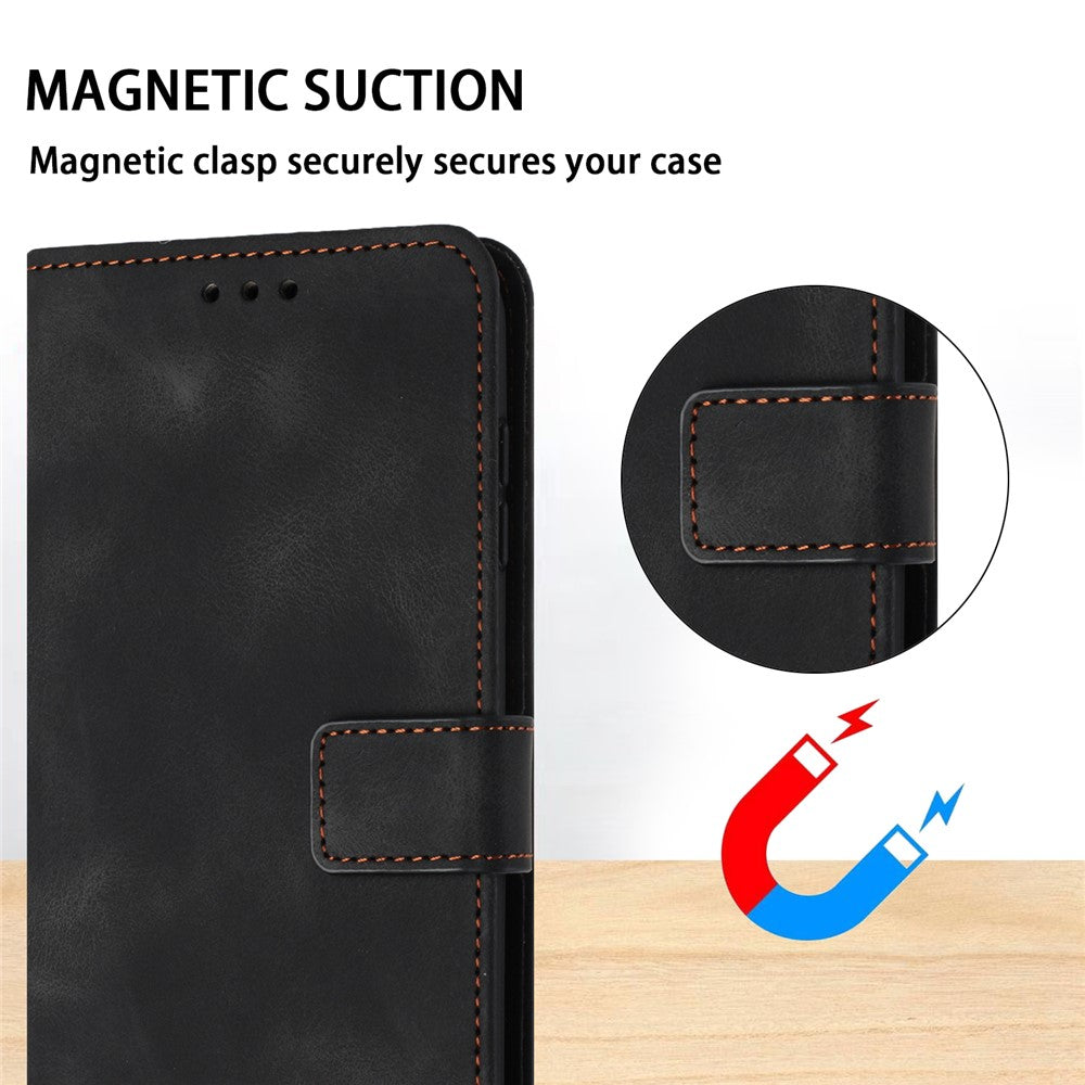 For Xiaomi Redmi Note 13 5G Leather Case Solid Color Wallet Protective Phone Cover