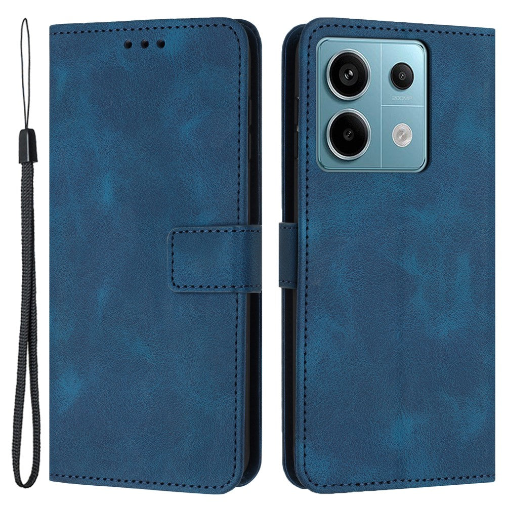For Xiaomi Redmi Note 13 5G Leather Case Solid Color Wallet Protective Phone Cover