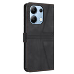 For Xiaomi Redmi Note 13 4G Triangle Imprinted Leather Case Folding Stand Phone Cover