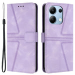 For Xiaomi Redmi Note 13 4G Triangle Imprinted Leather Case Folding Stand Phone Cover