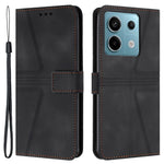 For Xiaomi Redmi Note 13 5G Case Folding Stand Triangle Imprinted Leather Phone Shell
