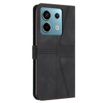 For Xiaomi Redmi Note 13 5G Case Folding Stand Triangle Imprinted Leather Phone Shell