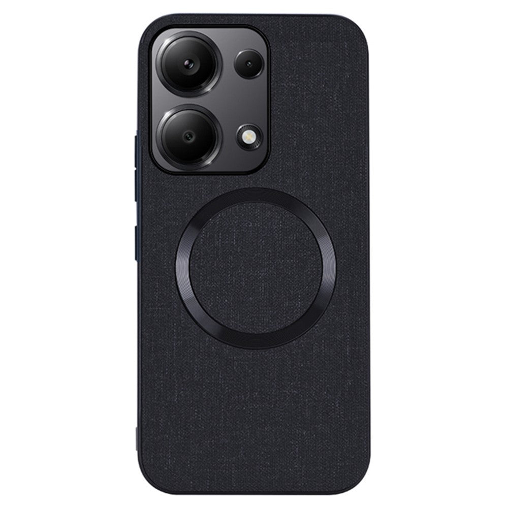 Xiaomi Redmi Note 13 Pro 4G / Poco M6 Pro 4G-skal TPU+tygmobilskydd magnetiskt skal