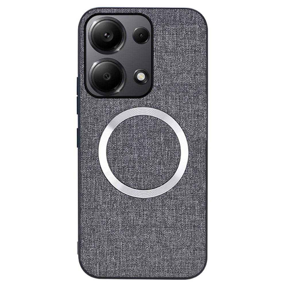 Xiaomi Redmi Note 13 Pro 4G / Poco M6 Pro 4G-skal TPU+tygmobilskydd magnetiskt skal