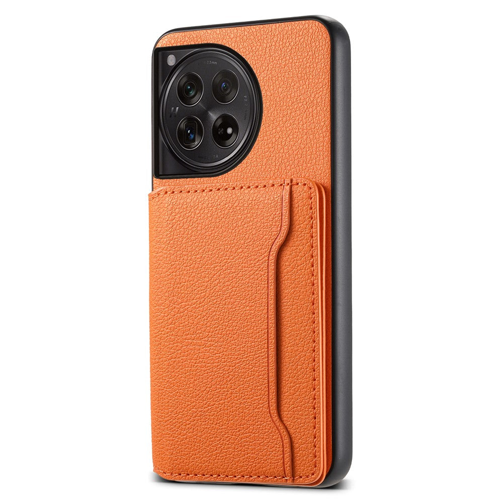 For OnePlus 12 5G Case Calf Texture PU Leather Card Slots Phone Cover