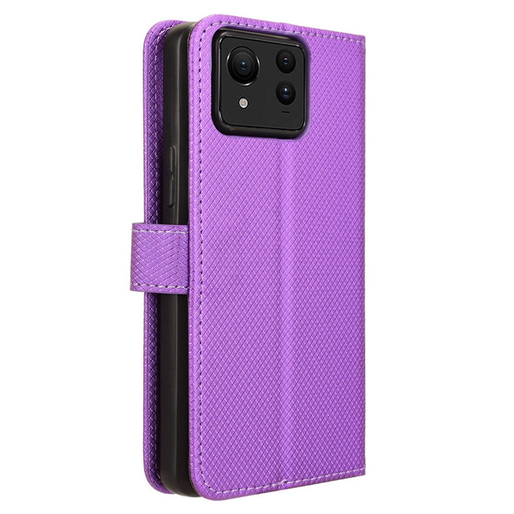 For Asus Zenfone 11 Ultra 5G Wallet Case Diamond Texture PU Leather Flip Phone Cover