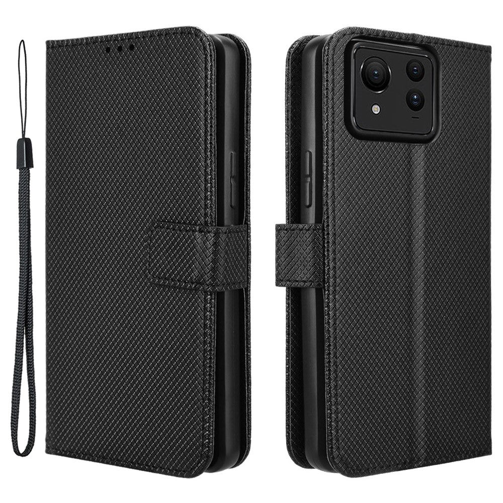 For Asus Zenfone 11 Ultra 5G Wallet Case Diamond Texture PU Leather Flip Phone Cover