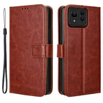 For Asus Zenfone 11 Ultra 5G Case Crazy Horse Texture Scratch-proof Phone Cover with  Folding Stand