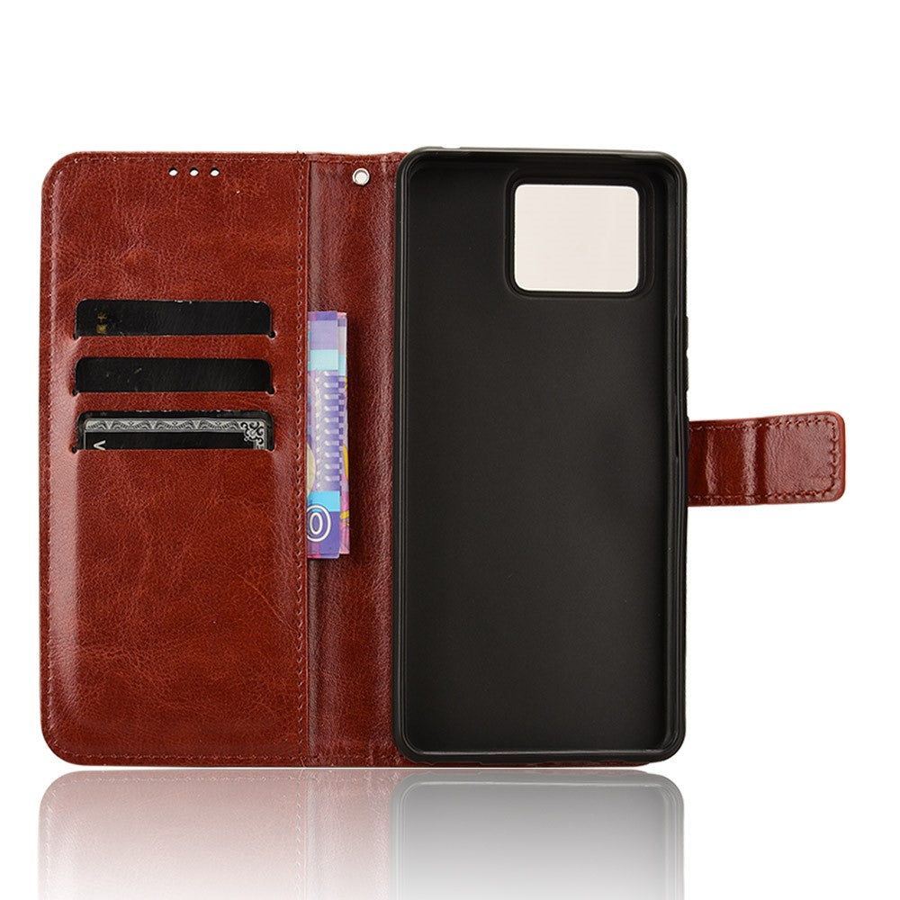 For Asus Zenfone 11 Ultra 5G Case Crazy Horse Texture Scratch-proof Phone Cover with  Folding Stand