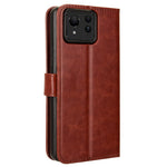 For Asus Zenfone 11 Ultra 5G Case Crazy Horse Texture Scratch-proof Phone Cover with  Folding Stand