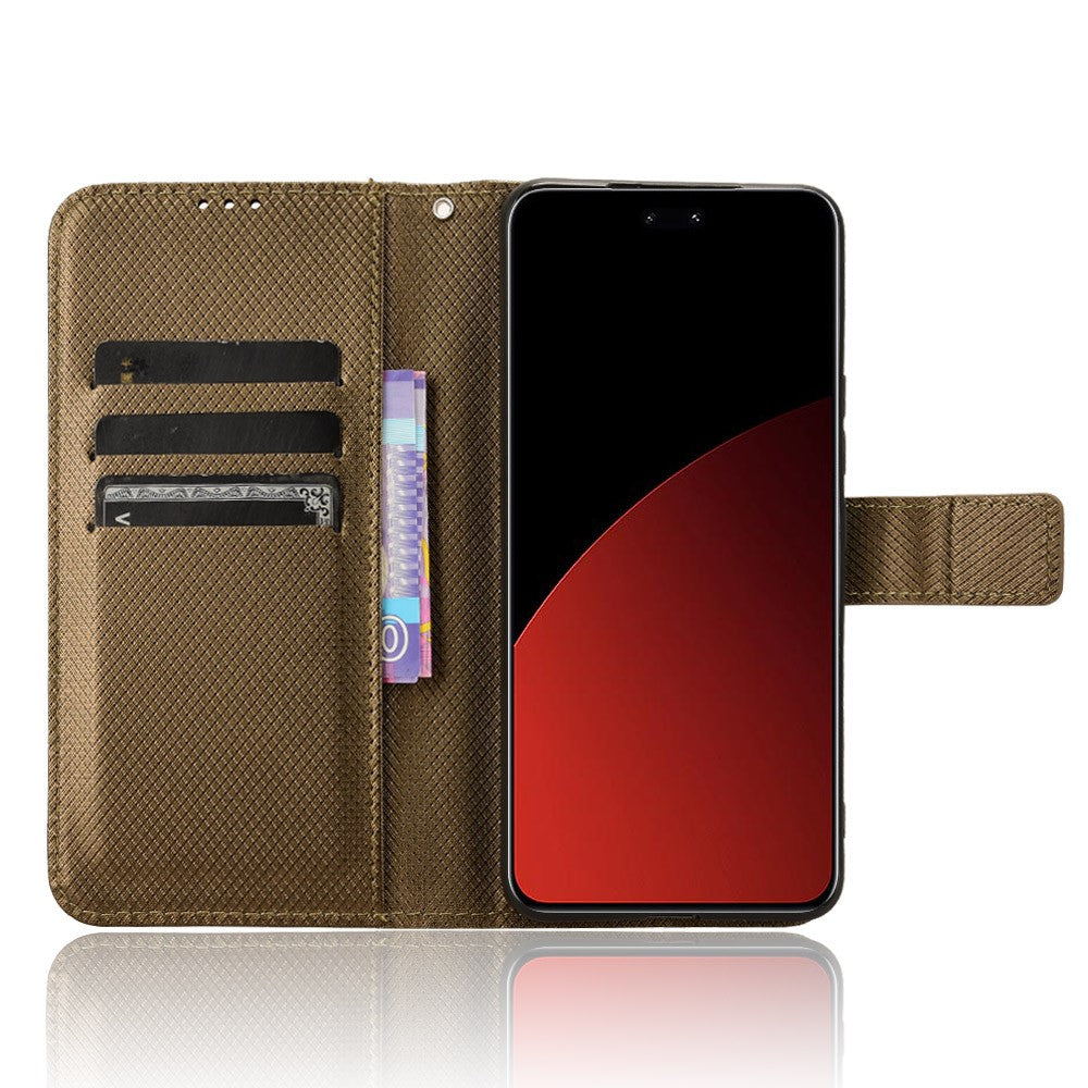 For Xiaomi Civi 4 Pro 5G / 14 Civi 5G Wallet Phone Stand Case Diamond Texture PU Leather Flip Phone Cover