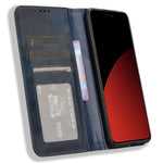For Xiaomi Civi 4 Pro 5G / 14 Civi 5G PU Leather Phone Case Magnetic Stand Cover Retro Texture