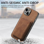 Til iPhone 13-cover, kompatibelt med MagSafe, bagcover i læder med aftagelig kortholder