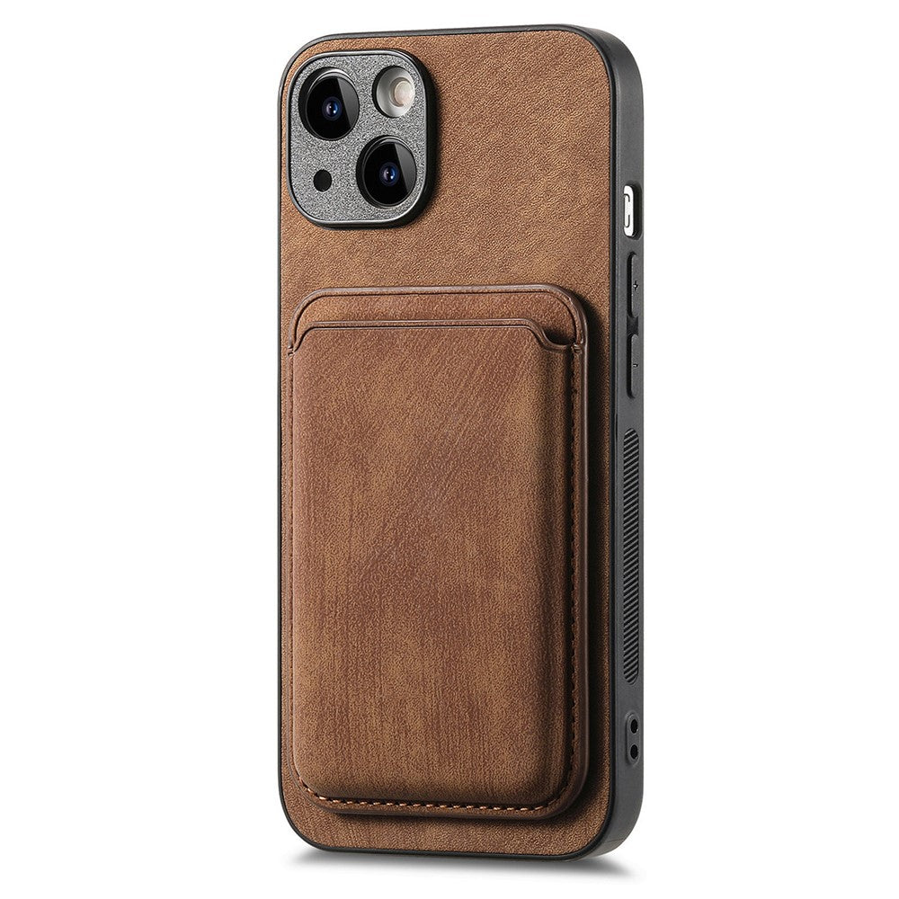Til iPhone 13-cover, kompatibelt med MagSafe, bagcover i læder med aftagelig kortholder