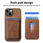 Til iPhone 13-cover, kompatibelt med MagSafe, bagcover i læder med aftagelig kortholder