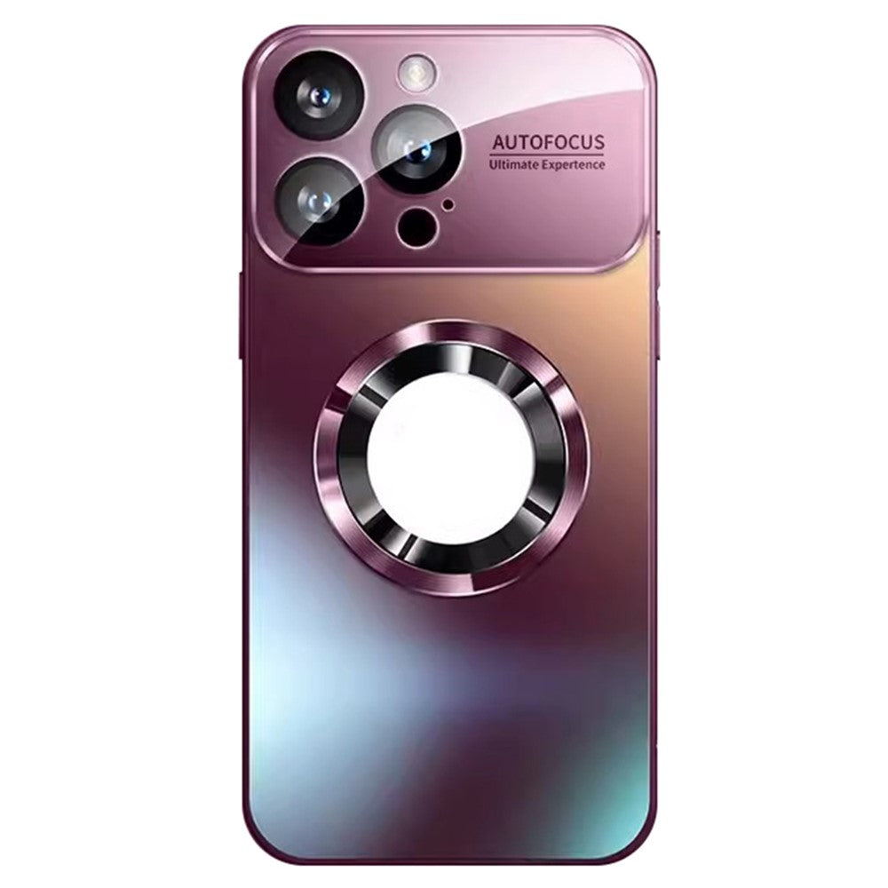 For iPhone 12 Pro Max 6.7 inch Magnetic Phone Case Anti-drop PC Shell with Lens Film