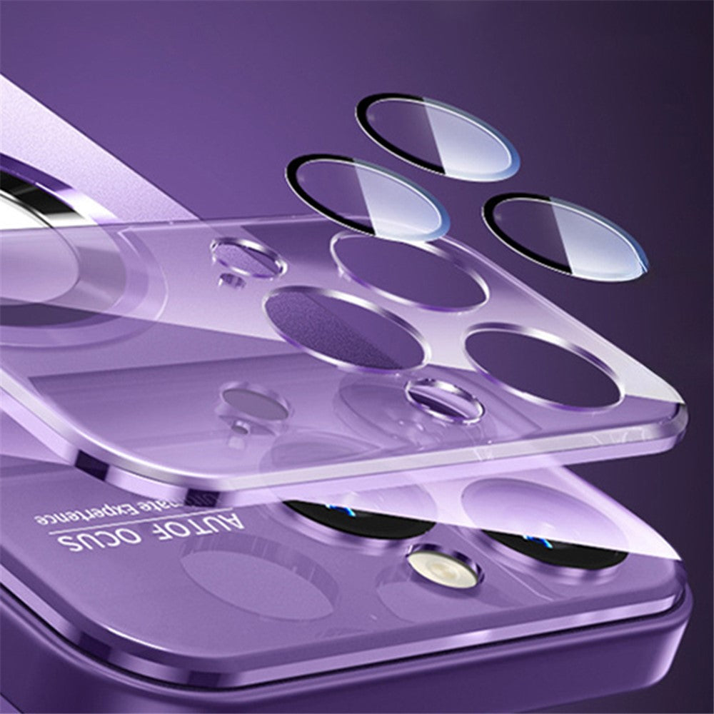 For iPhone 14 Pro Max Case with Lens Film Magnetic Anti-scratch PC Phone Protective Shell