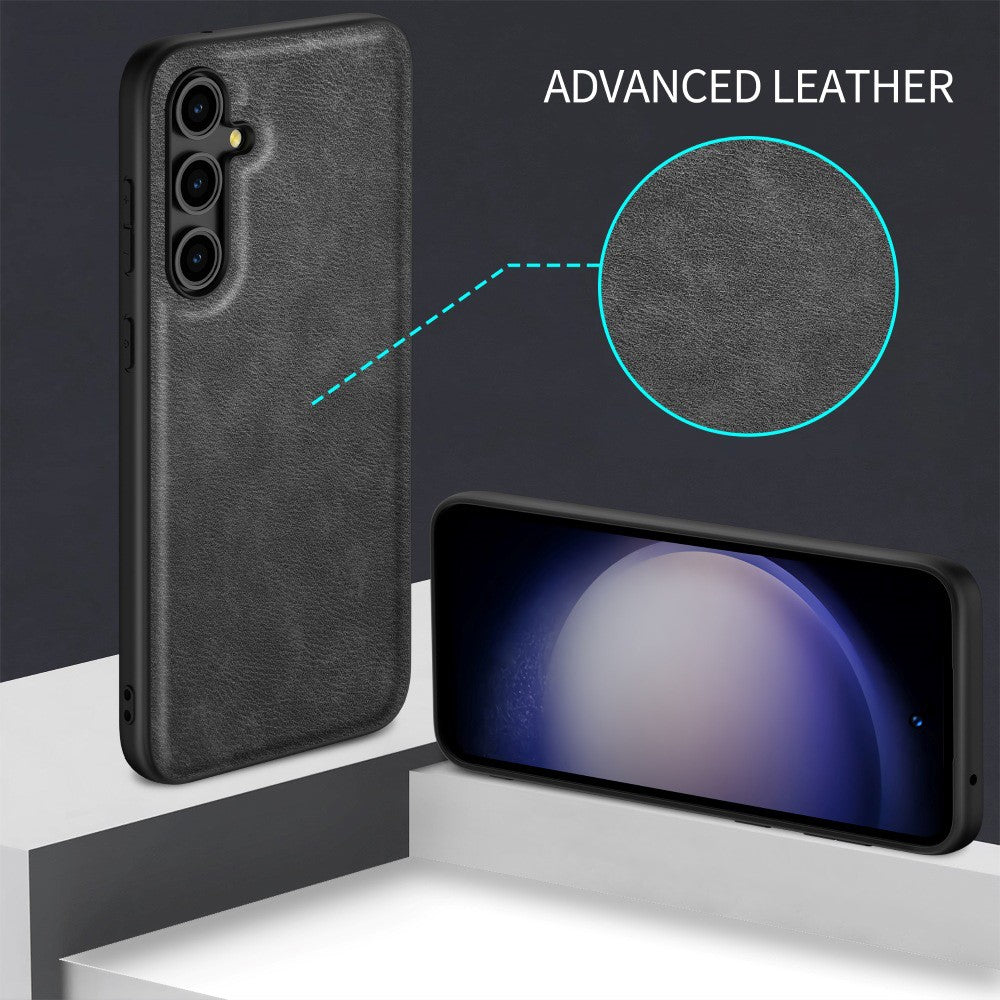For Samsung Galaxy M55 5G / C55 5G / F55 5G Shockproof Case Retro Leather Covered Hybrid Phone Shell