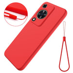 Phone Case for Huawei nova Y72 4G / Enjoy 70 Anti-scratch Liquid Silicone Phone Cover with Strap