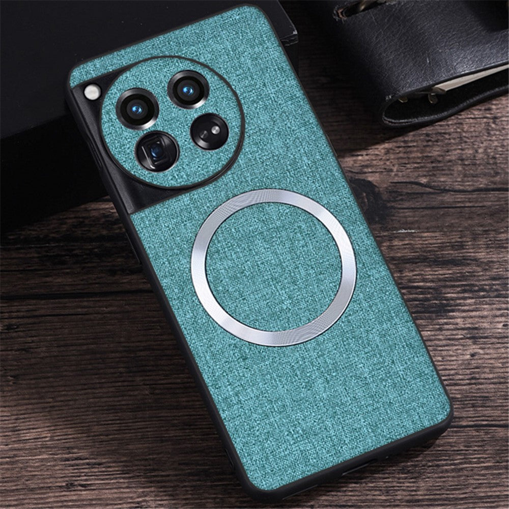 For OnePlus 12 5G Magnetic Case TPU+Cloth Scratch Resistant Phone Cover