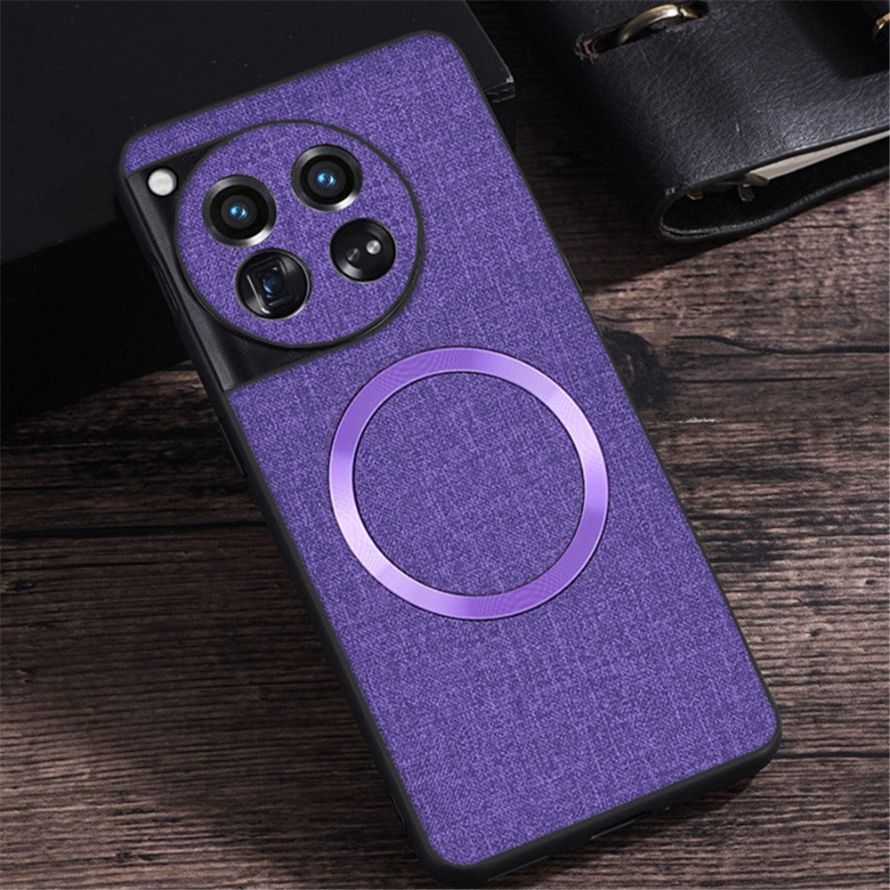 For OnePlus 12 5G Magnetic Case TPU+Cloth Scratch Resistant Phone Cover