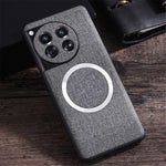 For OnePlus 12 5G Magnetic Case TPU+Cloth Scratch Resistant Phone Cover