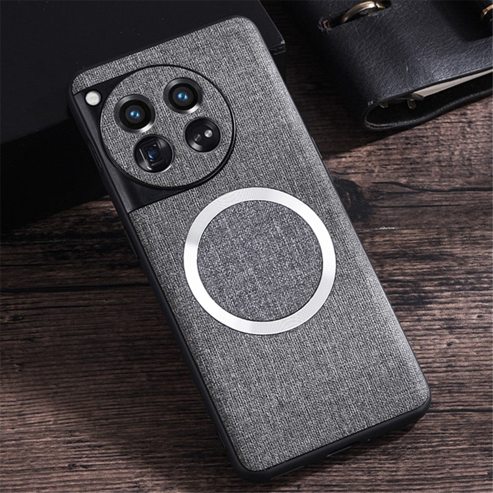 For OnePlus 12 5G Magnetic Case TPU+Cloth Scratch Resistant Phone Cover