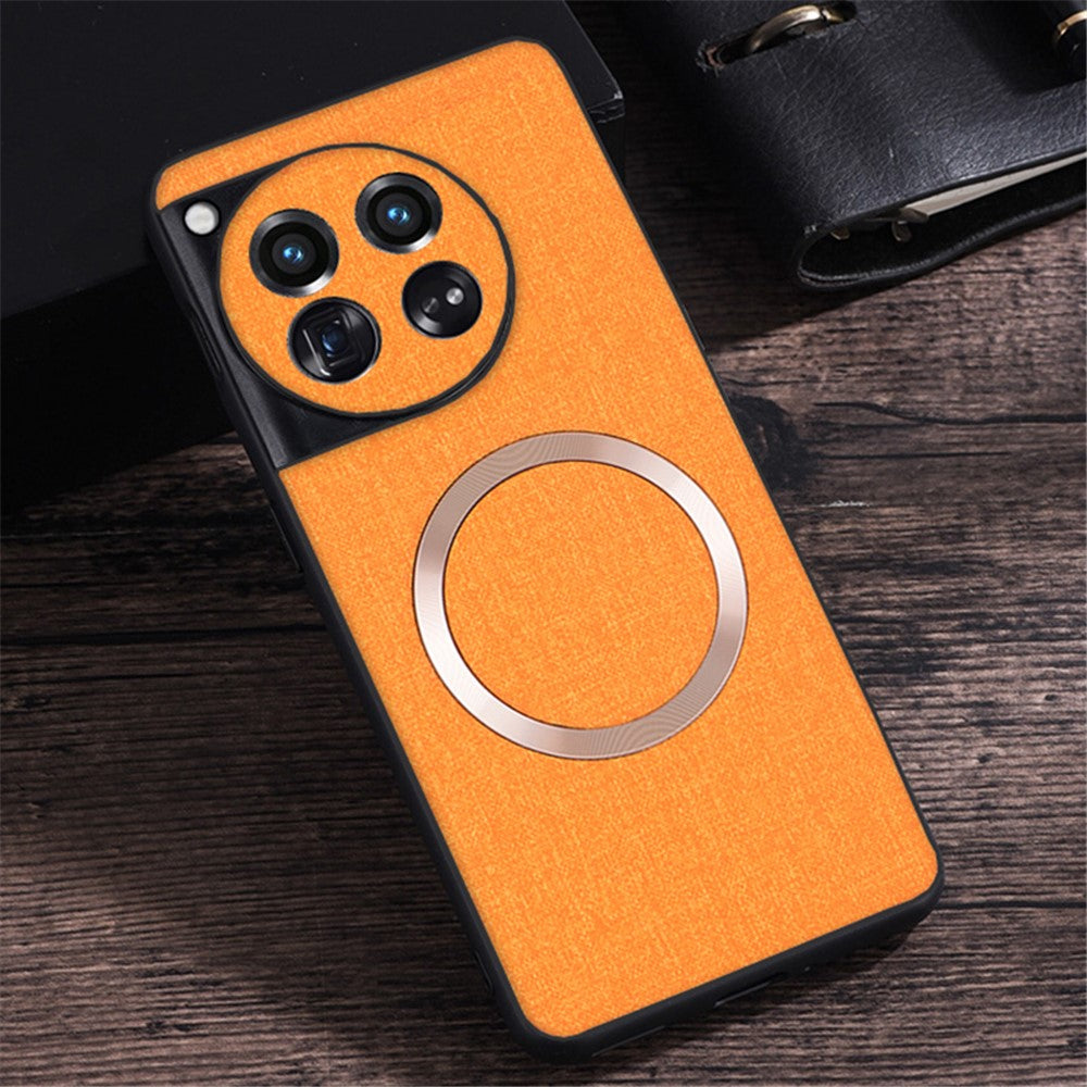 For OnePlus 12 5G Magnetic Case TPU+Cloth Scratch Resistant Phone Cover