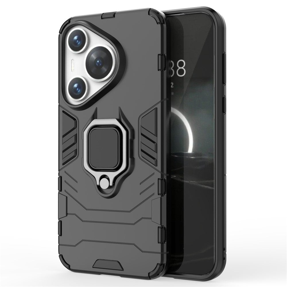 For Huawei Pura 70 Case Slim-Fit PC+TPU Ring Holder Kickstand Protective Cover