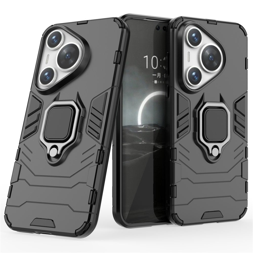 For Huawei Pura 70 Case Slim-Fit PC+TPU Ring Holder Kickstand Protective Cover