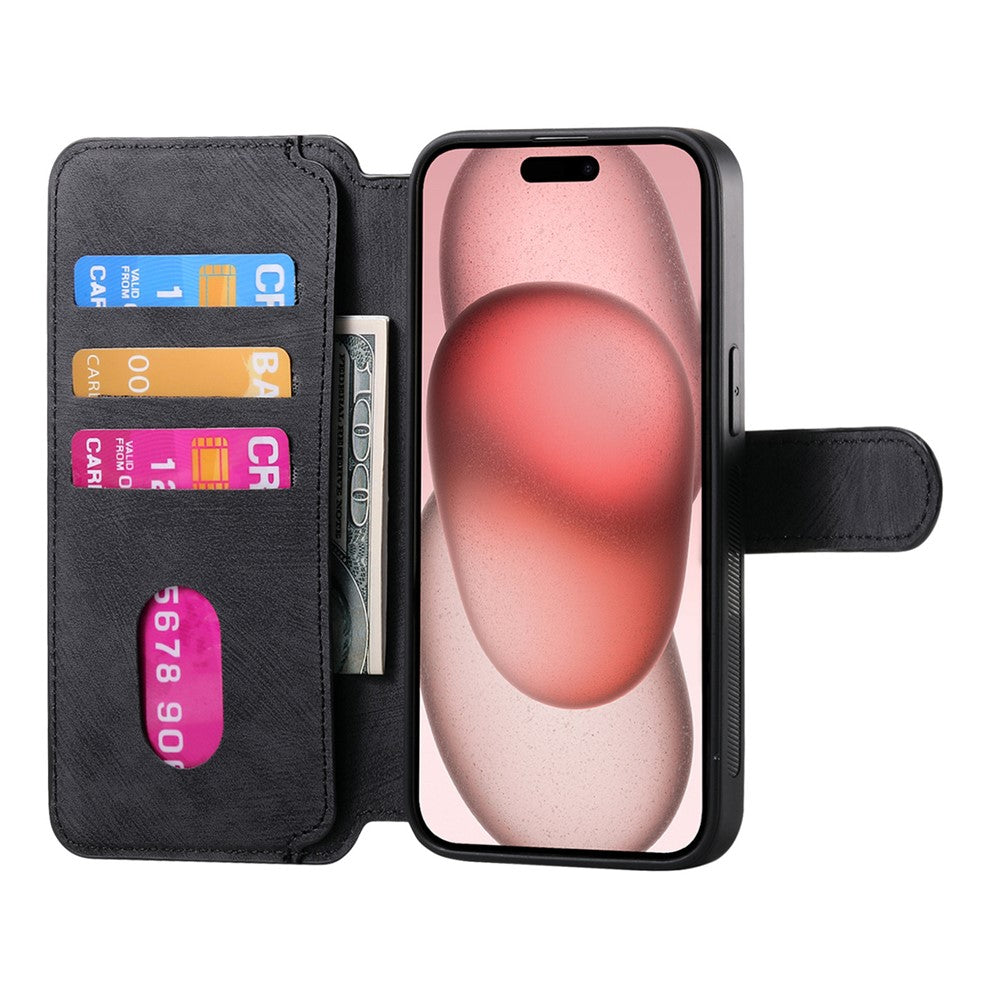 For iPhone 15 Magnetic Case CASENEO Detachable Leather Phone Wallet Cover