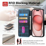 For iPhone 15 Magnetic Case CASENEO Detachable Leather Phone Wallet Cover