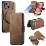 For iPhone 15 Magnetic Case CASENEO Detachable Leather Phone Wallet Cover