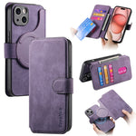 For iPhone 15 Magnetic Case CASENEO Detachable Leather Phone Wallet Cover
