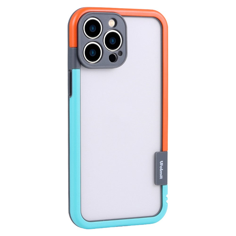 WOLMTT For iPhone 15 Pro Max Anti-scratch Case Dual Color Frame PC+TPU Phone Cover