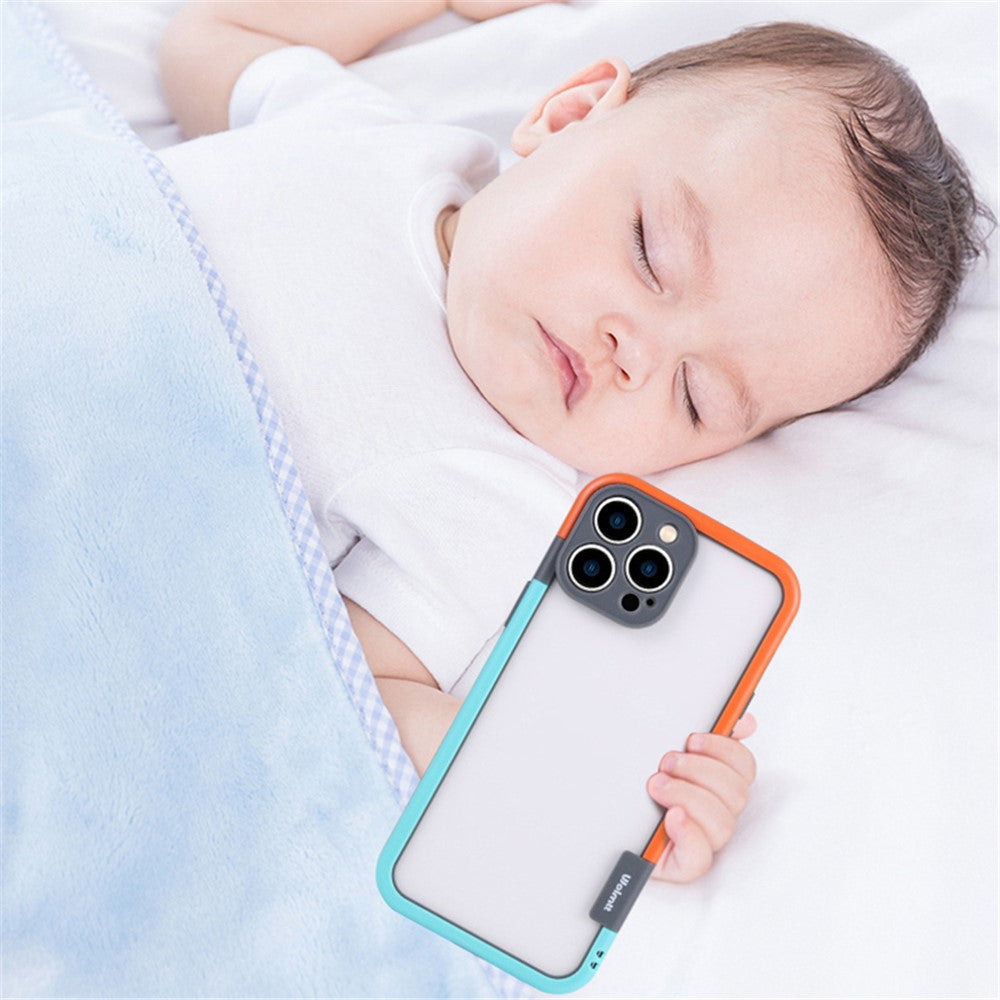 WOLMTT For iPhone 15 Pro Max Anti-scratch Case Dual Color Frame PC+TPU Phone Cover